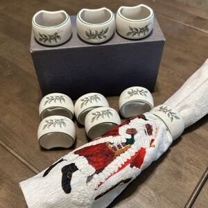 Festive Holiday Napkin Rings Set